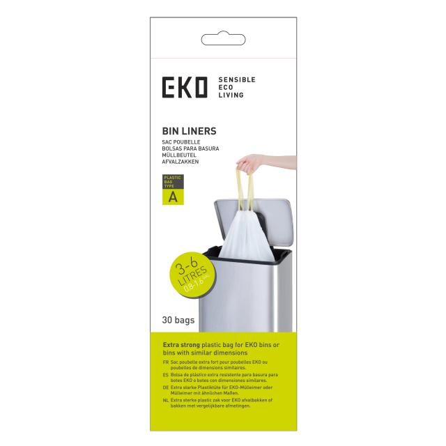 EKO Drawstring Trash Bags type B 7-9 l White